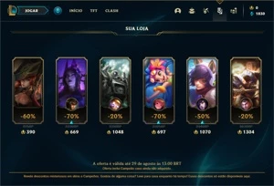 Conta bronze 1 com 30 Champs e 9 Skins - League of Legends LOL