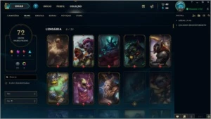 Conta League of Legends Borda Platina 72 Skins 100 Champs+ LOL