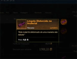 Lingote Distorcido no Imaterial New World Recurso Craft