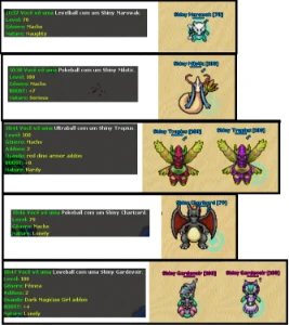 Conta Lv 400 Otpokemon - com 5 Poke Shiny - Tibia