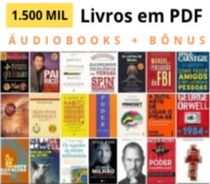 1.500 livros, 100 audiobooks e cursos de marketing, oratória