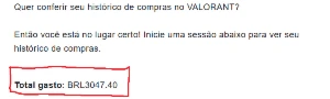 Conta de valorant full acesso com mais de 3.000 gastos