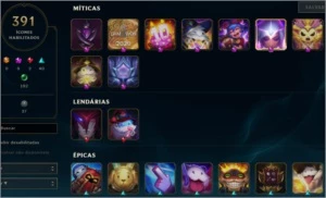 Conta LoL season 5, 133 skins - League of Legends