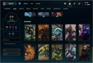 Conta ouro 4 com 56 champs e 29 skins ( MAIN ADC ) - League of Legends LOL