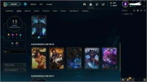 CONTA LOL GOLD 2 - 13 skins - League of Legends