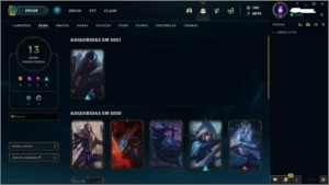 CONTA LOL GOLD 2 - 13 skins - League of Legends