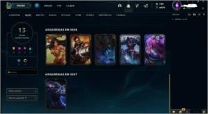 CONTA LOL GOLD 2 - 13 skins - League of Legends