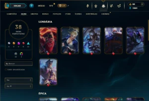 Prata 2 com 80 Champs e 38 Skins - League of Legends LOL