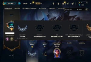 Prata 2 com 80 Champs e 38 Skins - League of Legends LOL