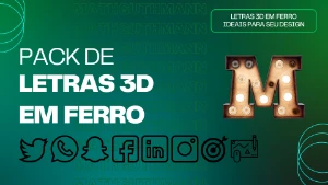 Pack de letras 3D em ferro