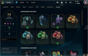 Conta lol Platina Season 11 com 300 skins barata - League of Legends