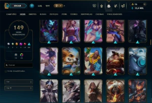 Ferro 2 com TODOS os Champs e 149 Skins ( ADC / MID / SUP ) - League of Legends LOL