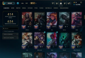 Ferro 2 com TODOS os Champs e 149 Skins ( ADC / MID / SUP ) - League of Legends LOL