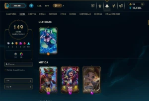 Ferro 2 com TODOS os Champs e 149 Skins ( ADC / MID / SUP ) - League of Legends LOL