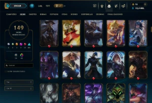 Ferro 2 com TODOS os Champs e 149 Skins ( ADC / MID / SUP ) - League of Legends LOL