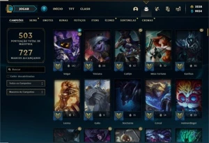 Conta bronze 2 com TODOS os champs, 165 Skins + 3000 RP - League of Legends LOL