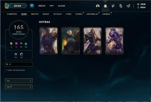 Conta bronze 2 com TODOS os champs, 165 Skins + 3000 RP - League of Legends LOL