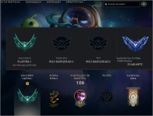 Conta LOL, platina 1 com 37 skins e mmr de Diamond 1 - League of Legends