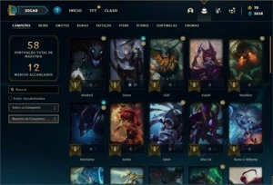Conta ouro 3 com 45 Champs e 22 Skins - League of Legends LOL
