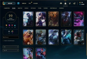 Conta ouro 3 com 45 Champs e 22 Skins - League of Legends LOL