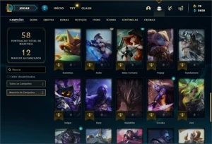 Conta ouro 3 com 45 Champs e 22 Skins - League of Legends LOL