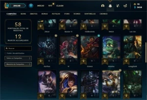 Conta ouro 3 com 45 Champs e 22 Skins - League of Legends LOL