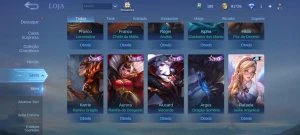 Conta mobile legends 119 heróis/ skins 176