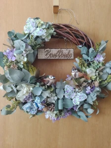Guirlanda rústica com flores desidratadas - Artesanato e Personalizados