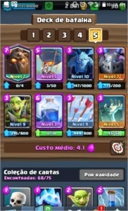CONTA LEVEL 9 ARENA 10 MUITAS LENDARIAS E CARTAS BEM UPADAS - Clash Royale