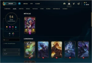 Conta bronze 3 com 24 skins - League of Legends LOL