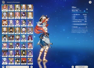 Conta Genshin Impact AR60 21 Personagens 5 Estrelas