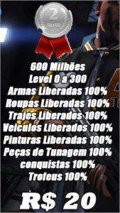 UP DE CONTA GTA V ( Prata )