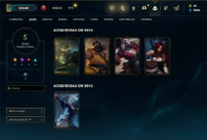 Ferro 2 com 40 Champs e 5 Skins - League of Legends LOL