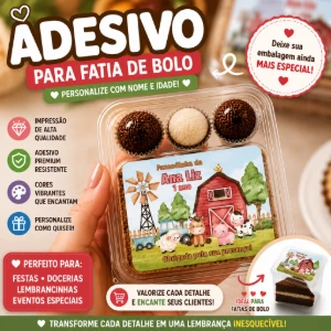 100 Adesivos Fazendinha 6x4cm - Sem Recorte - Artesanato e Personalizados