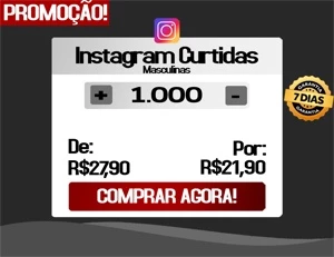 [PROMOÇÃO] 1.000 Curtidas Masculinas por apenas R$21,90 - Redes Sociais