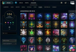 Vendo Conta League Of Legends Br Elo Gold+ Com 108 Skins LOL