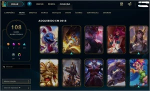 Vendo Conta League Of Legends Br Elo Gold+ Com 108 Skins LOL