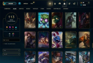 Bronze 3 com 110 Champs e 113 Skins ( MAIN TOP ) - League of Legends LOL