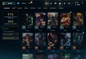 Bronze 3 com 110 Champs e 113 Skins ( MAIN TOP ) - League of Legends LOL