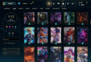 Bronze 3 com 110 Champs e 113 Skins ( MAIN TOP ) - League of Legends LOL