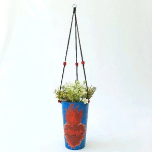 Vasinho Coração Azul - Artesanato e Personalizados