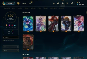 Conta lol platina 4 com 407 skins e 357 emotes + valorant - League of Legends: Wild Rift LOL WR
