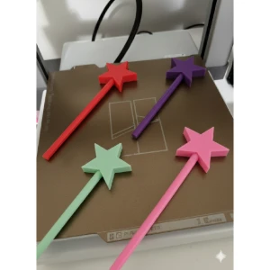 Varinha Estrela 3D 30cm com Purpurina - Artesanato e Personalizados
