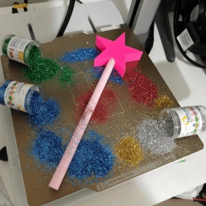 Varinha Estrela 3D 30cm com Purpurina - Artesanato e Personalizados