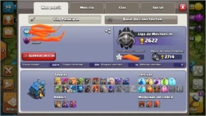 Clã lvl 12 Clash of clans, cv11 semi-full e cv12 rushada.
