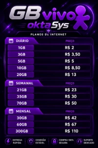 Pacotes GB vivo (Direto no chip) - Números, Proxy e VPN Números Virtuais