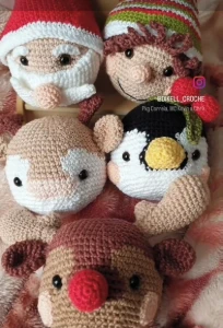 Kit Enfeite de Natal para Arvore de Croche Amigurumi - Artesanato e Personalizados