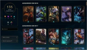 Conta PLAT 5 - 135 Skins - League of Legends LOL