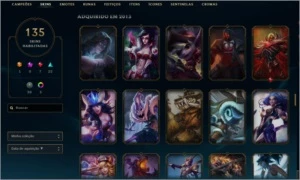 Conta PLAT 5 - 135 Skins - League of Legends LOL