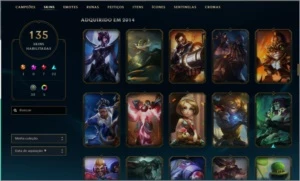 Conta PLAT 5 - 135 Skins - League of Legends LOL